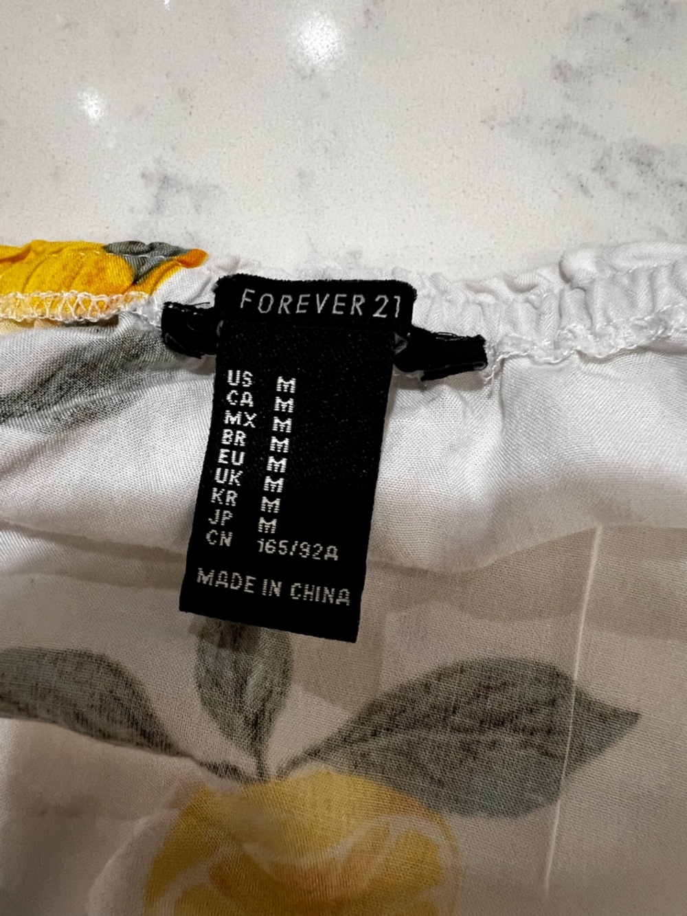 Forever 21 White Off-Shoulder Lemon Print Blouse - Picture 8 of 8